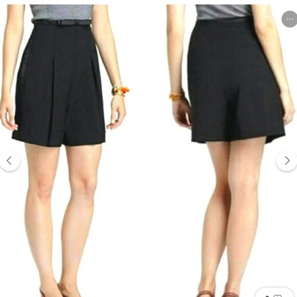 Elevenses Bow High Waisted Dapper Tuxedo Shorts Size 2